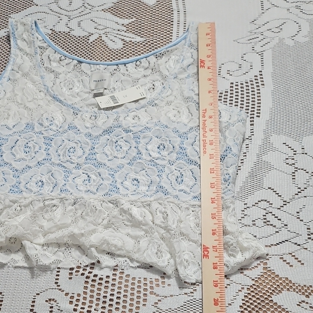 NWT Anthropologie White Lace Tank Top - Picture 2 of 9